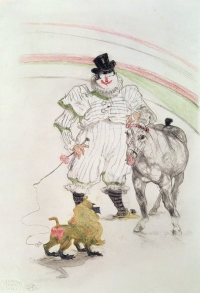 Im Zirkus: Pferd und Affe bei der Aufführung, 1899 (Kreide, Buntstifte und Graphit) von Henri de Toulouse Lautrec